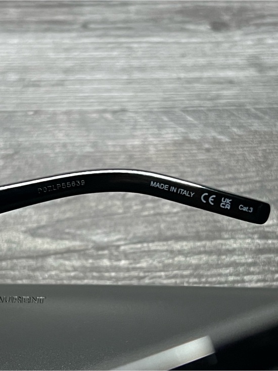 Saint Laurent Black Gloss Sunglasses with Silver Accents main image 4